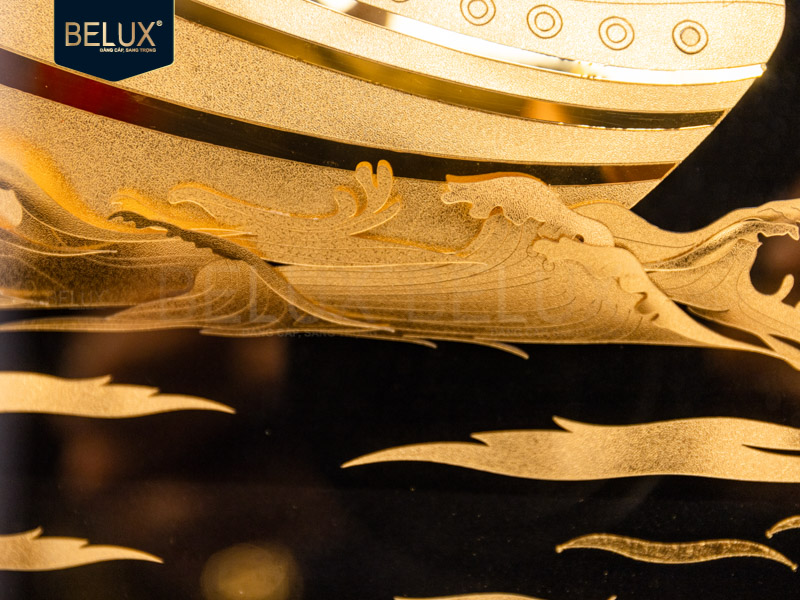 Tranh thuyền buồm dát vàng 24k 80x60cm